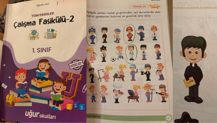 Uğur Okulları Ders Kitabındaki Papaz Figürü Tepki Çekti !