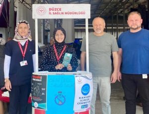 Çilimli’de Tütünle Mücadele İçin Stant Kuruldu